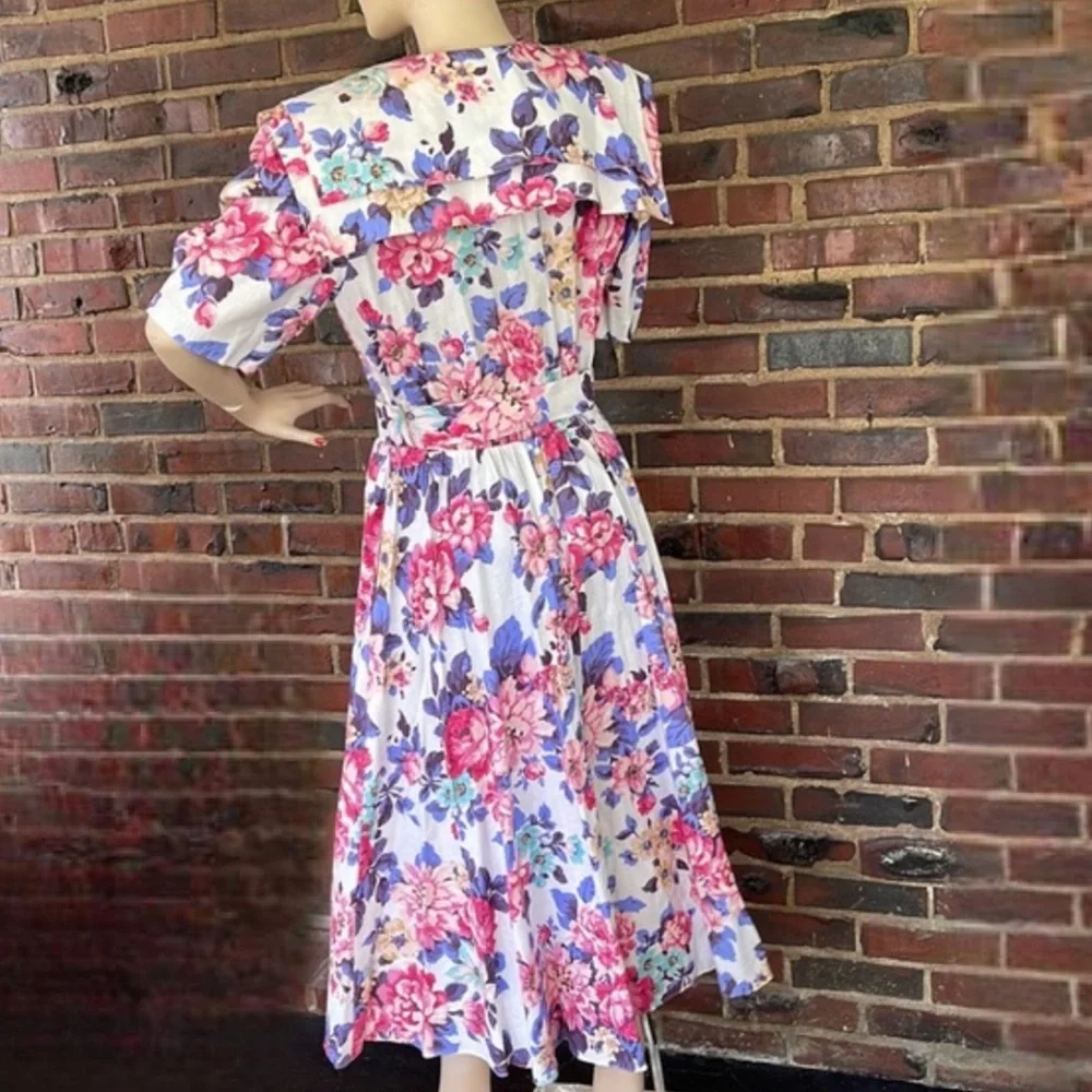 Vintage Cottagecore Floral Button Front Dress
